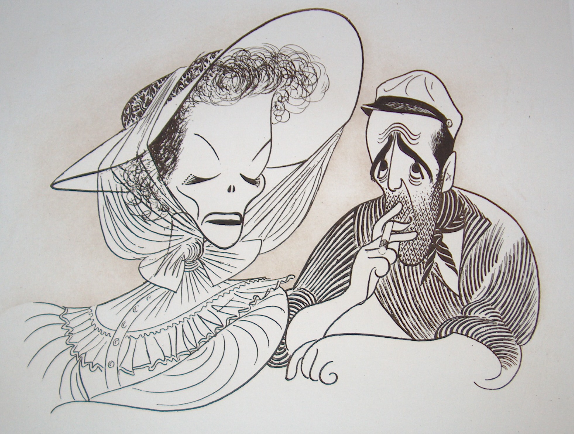 [ Katherine Hepburn and Humphrey Bogart in The African Queen ]
